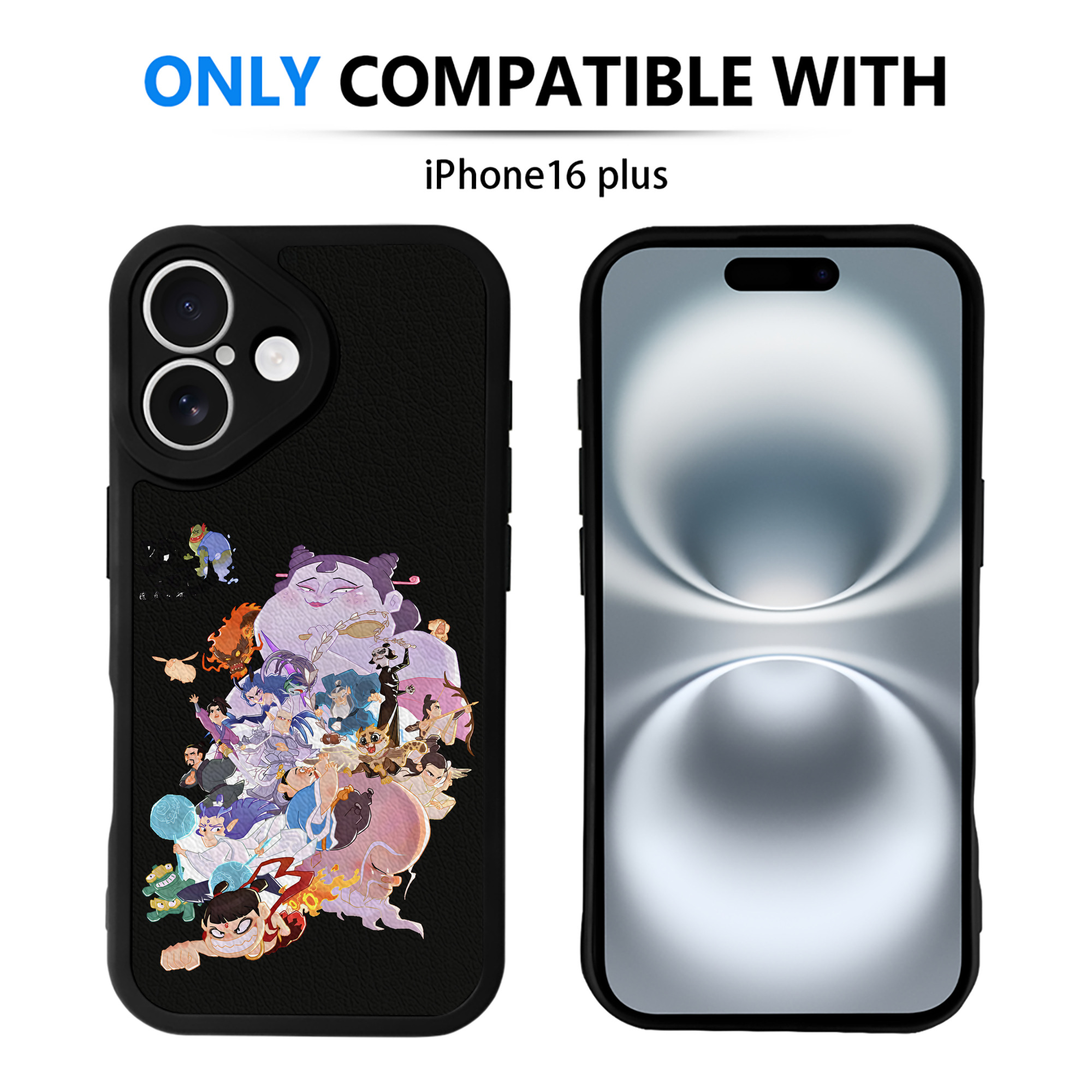 （画像用） Ne Zha 2 ナタ 魔童の大暴れ 【iPhone 16シリーズ対応】シリコンスマホケース（レザー調） 材質：シリコン